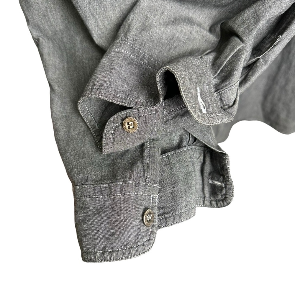 Marithe Francois Girbaud Oversized Men's Large Gray Chambray Shirt Hip Hop 90s - Picture 8 of 11